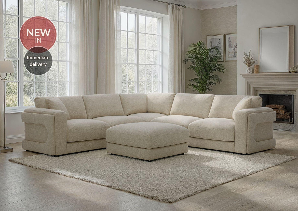 Cloud 2 Corner 2 Modular Static Sofa with Stool