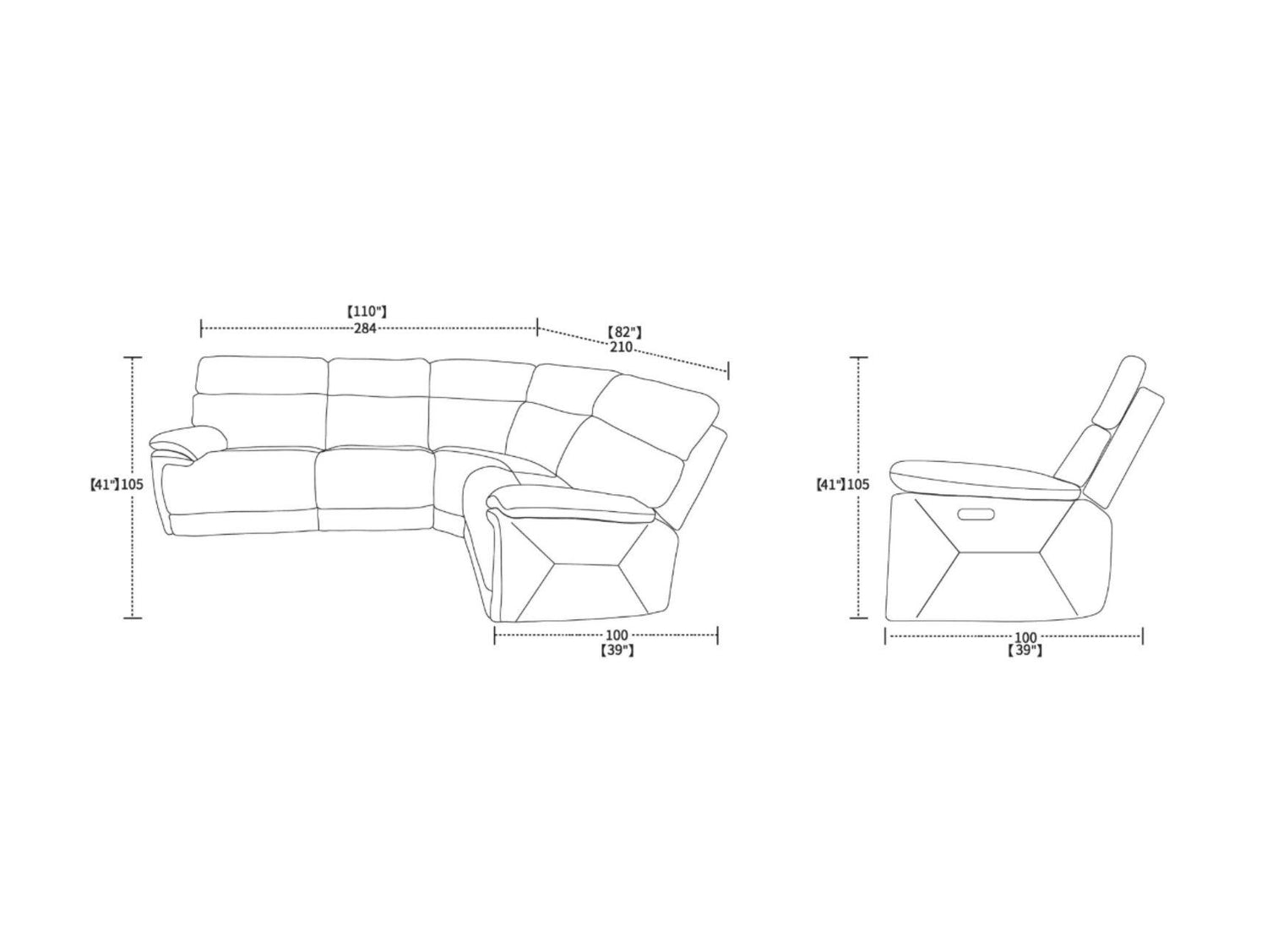 Monaco Small Corner Modular Power Recliner