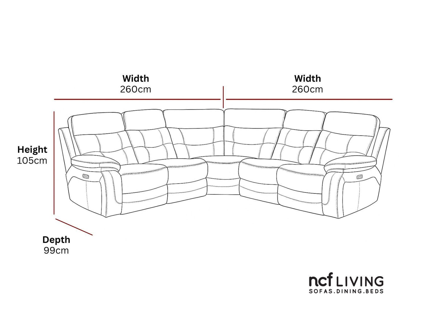 Endurance Power Recliner 2 Corner 2 Modular