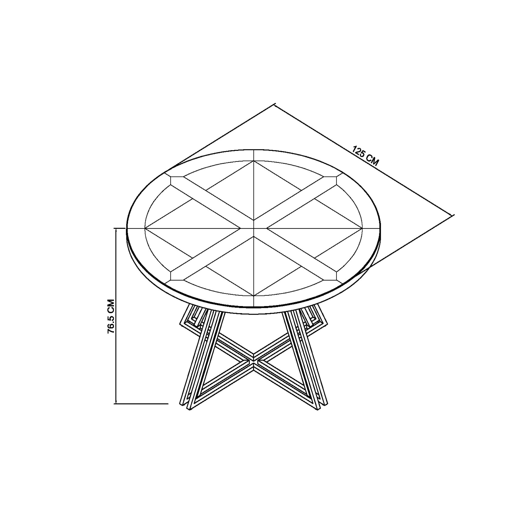Lindos Fumed Oak 4 Seater Circular Dining Table