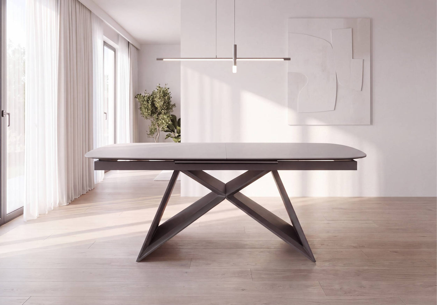 Aspen Extending Dining Table with 6 Swivel Dining Chairs