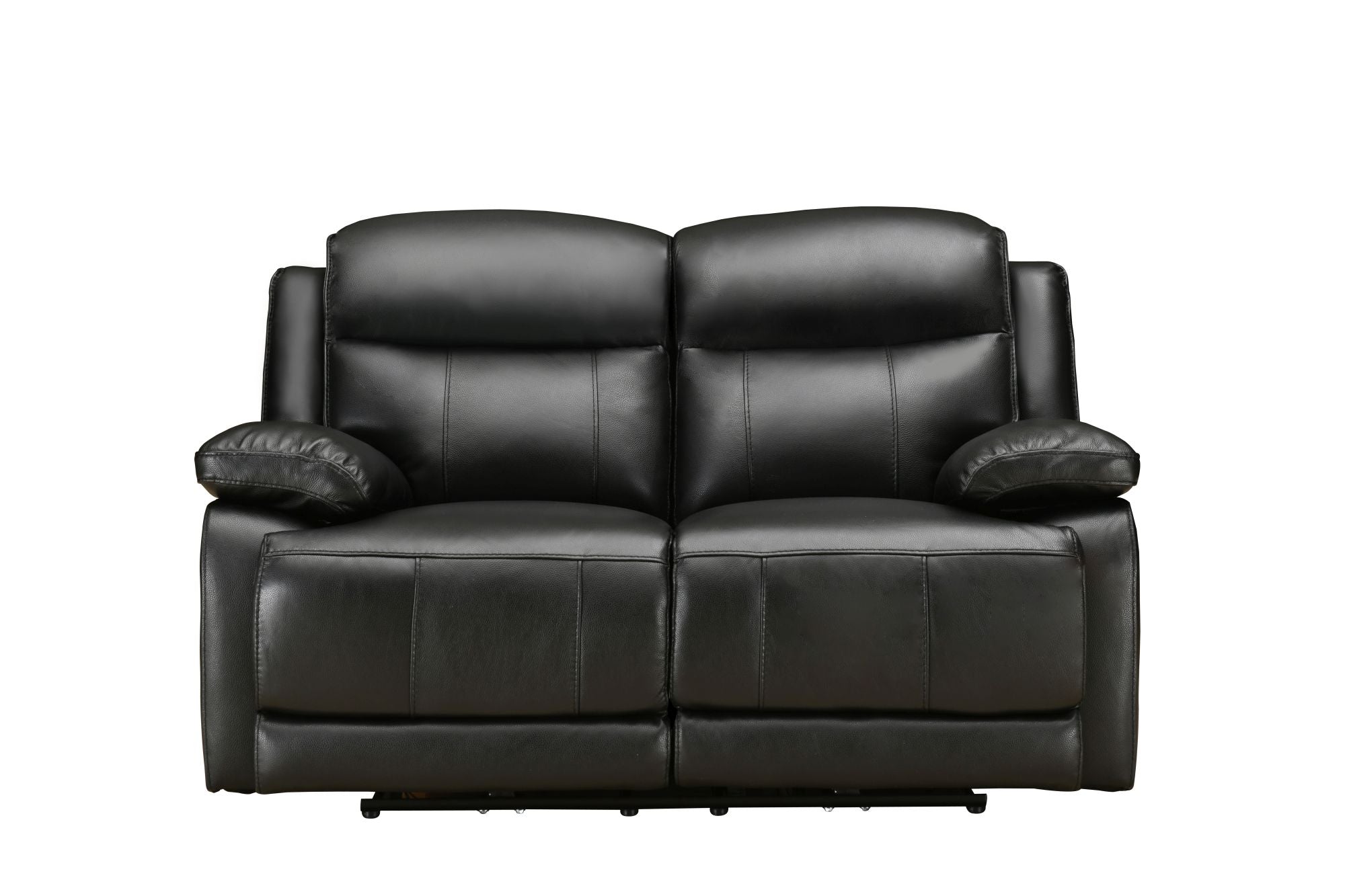 Montana 2 Seater Leather Recliner Sofa in Black