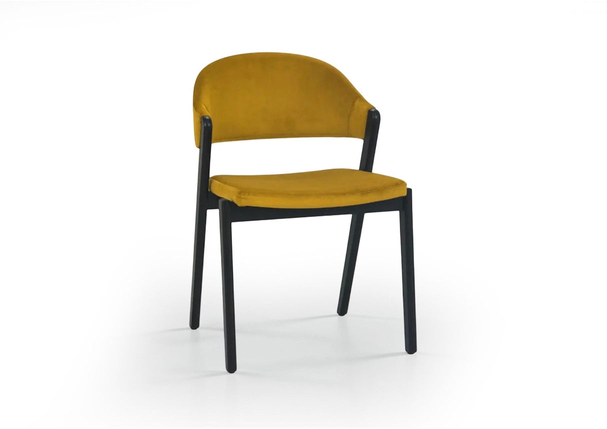 Candice Velvet Dining Chairs - Mustard (Sold in Pairs)
