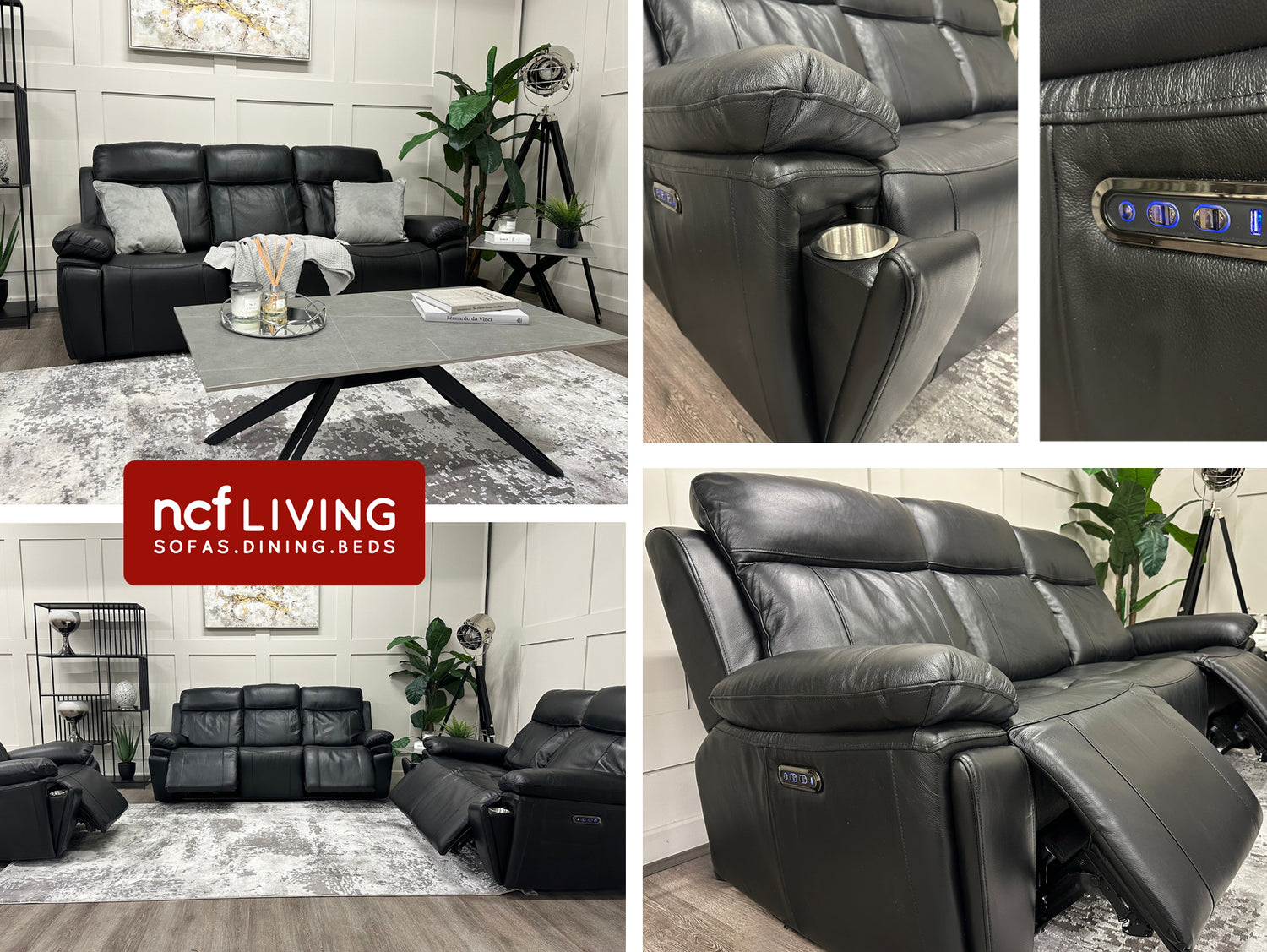 Collage of the Savio Recliner Sofa Set