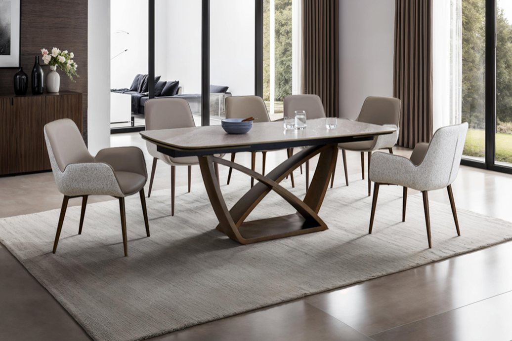 Denali Extendable Dining Table and 6 Denali Chairs Set
