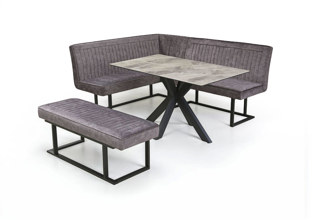 Ebony Dining Set with Bench and Ceramic Table