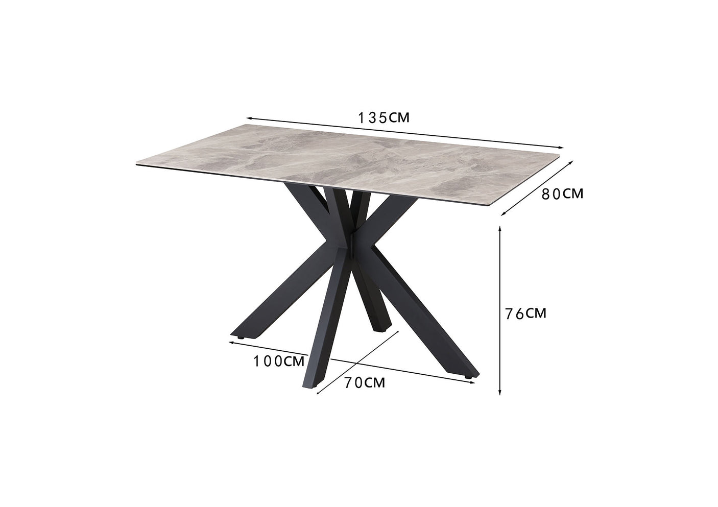 Ebony Dining Set with Bench and Ceramic Table