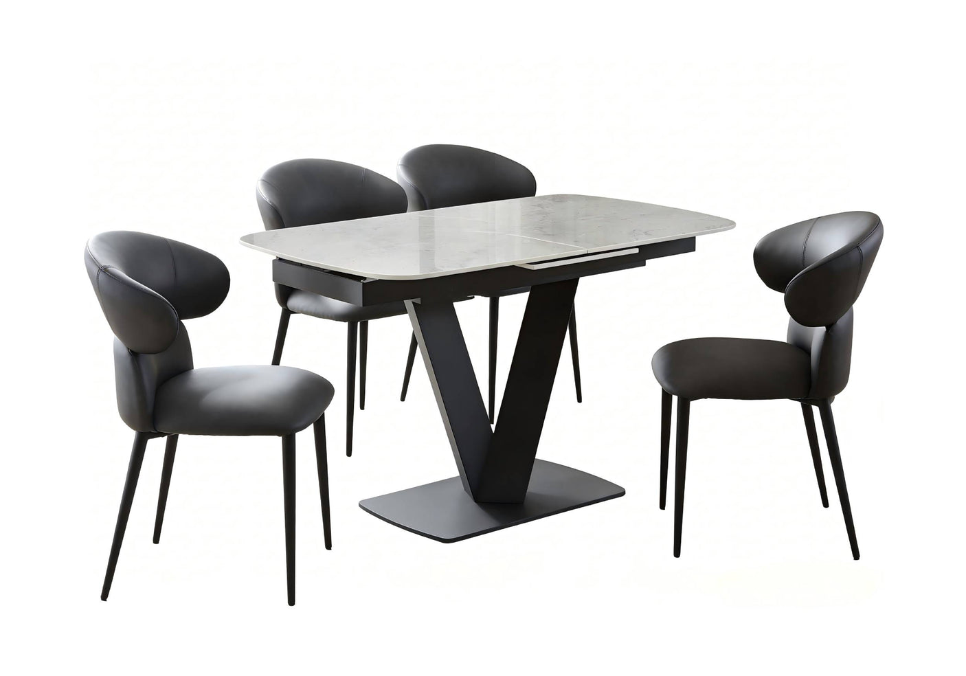 Eden Extending Dining Table and 4 Dining Chairs