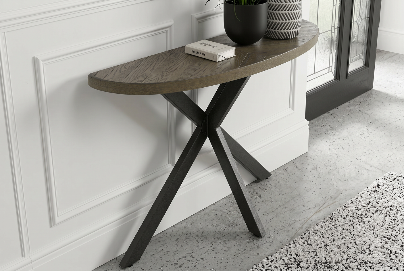 Elliot Fumed Oak Console Table