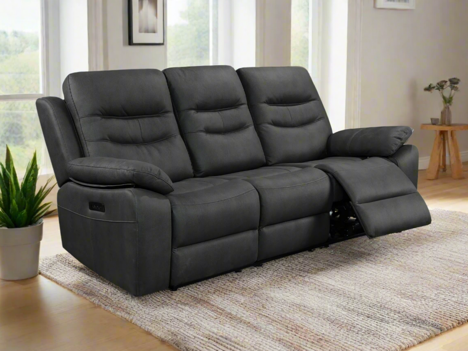 Fuji 3 Seater Recliner Sofa with Power Headrest, USB & USC