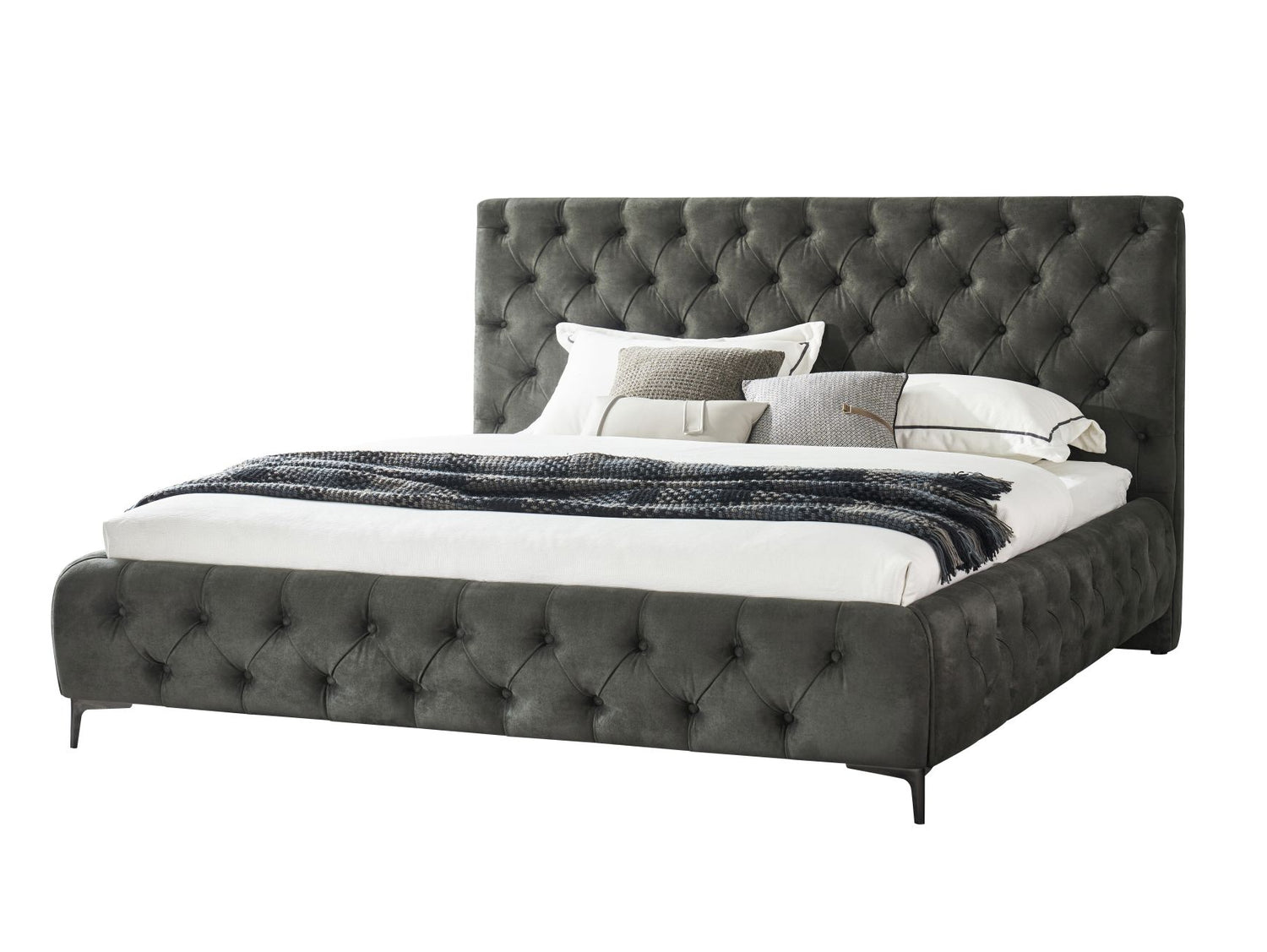 Royal bed frame Green angled view white background