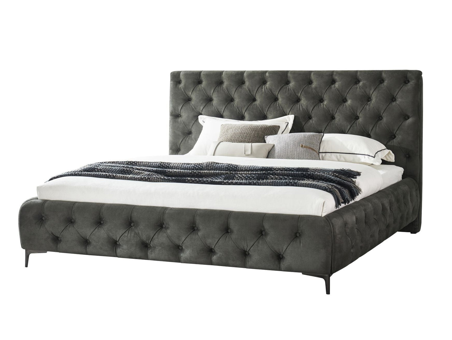 Royal bedframe Green angled view white background