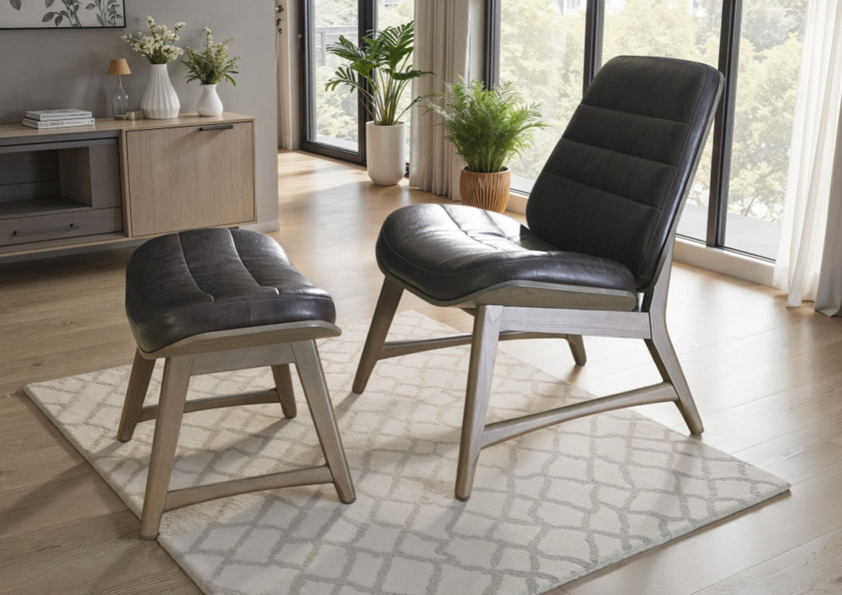 Heritage Leather Chair + Footstool (Package Deal)