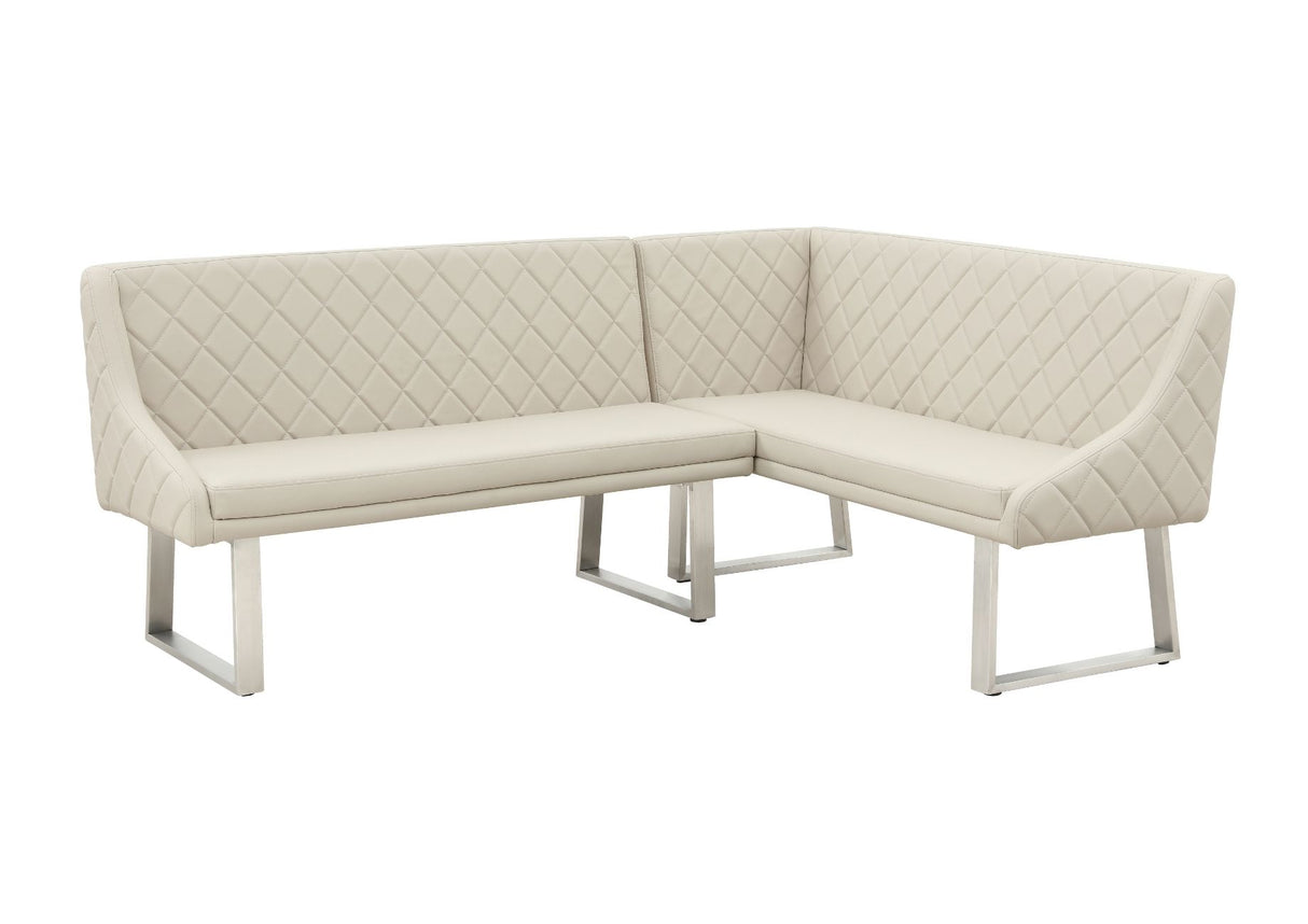 Ivory Dining Set with Bench and Ceramic Table