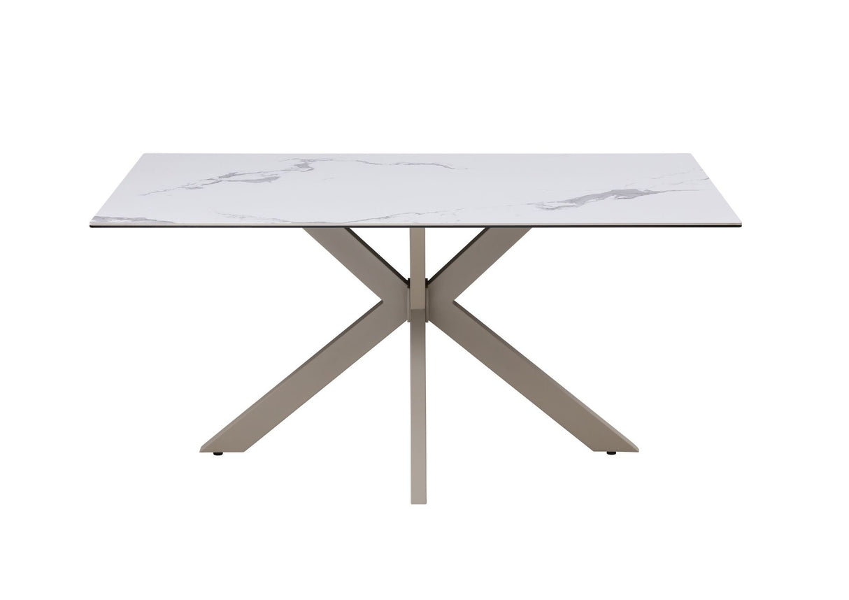 Ivory Dining Set with Bench and Ceramic Table