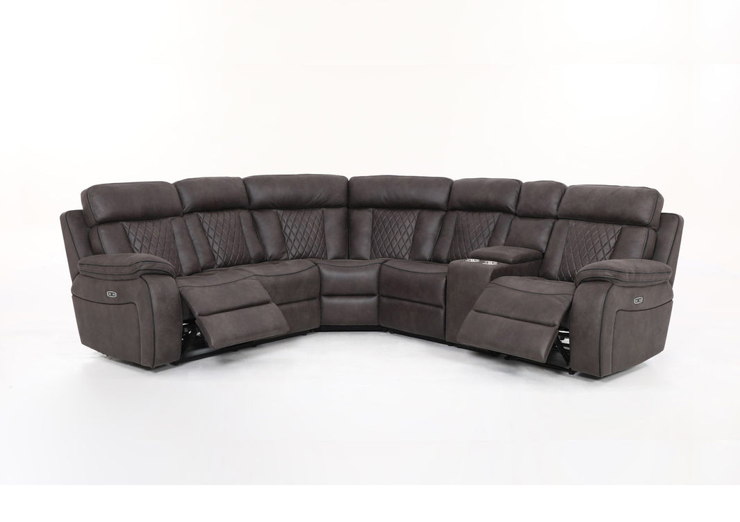 Kobe Corner Recliner Sofa with USB Charging Port and Console
