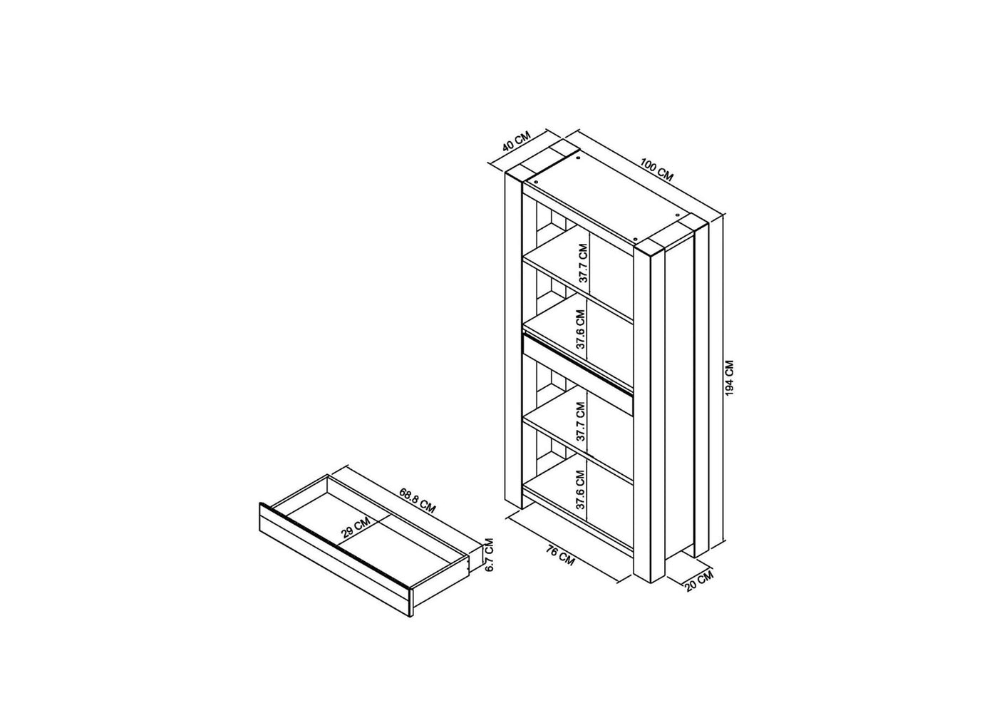 Landon Fumed Oak Open Display Unit