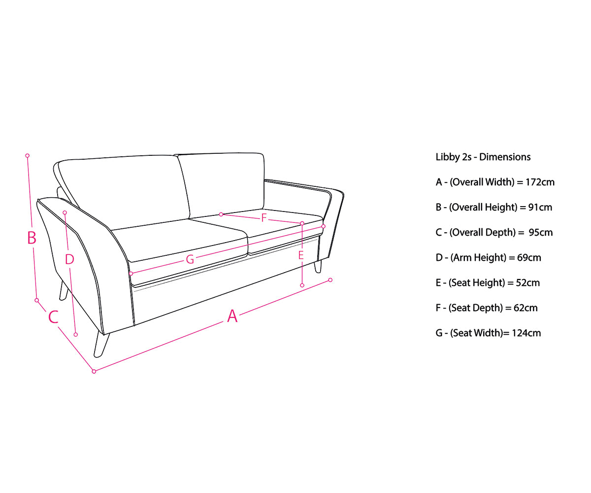 Libby 2 seater dimensions diagram