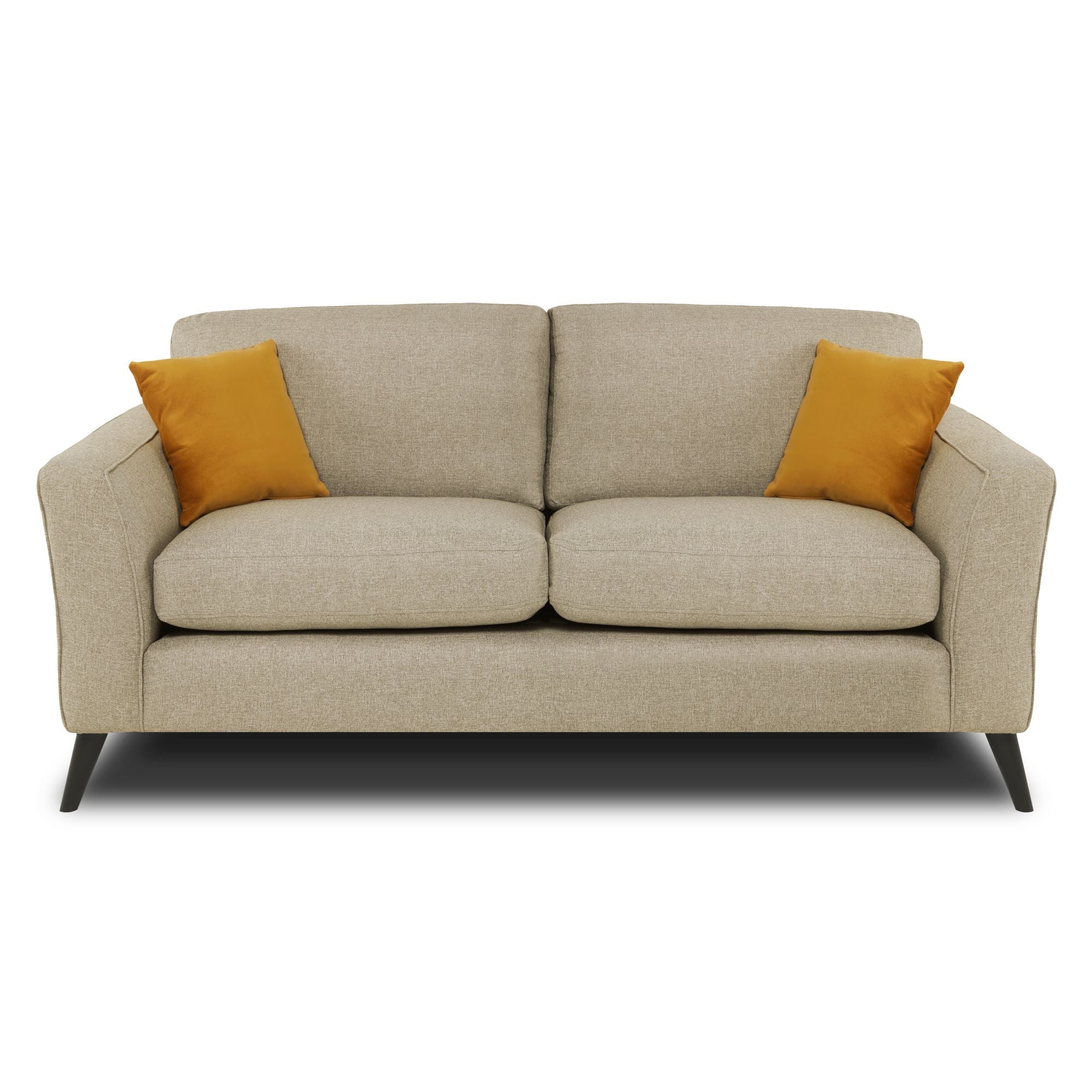 Libby 3 seater sofa in Oatmeal shown face on with a white background