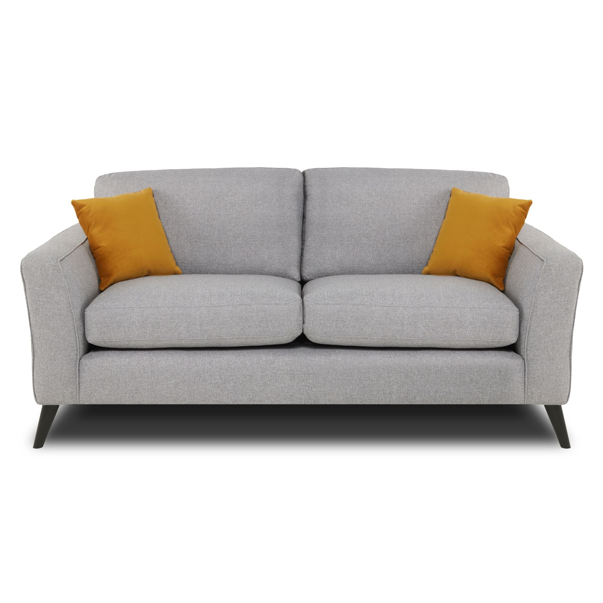 Libby 3 seater sofa in silver front facing on a white background