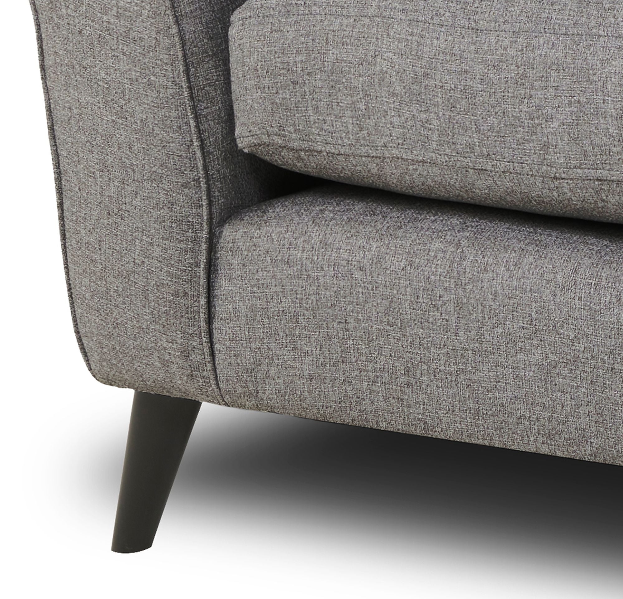 Close up of black leg of Libby sofa