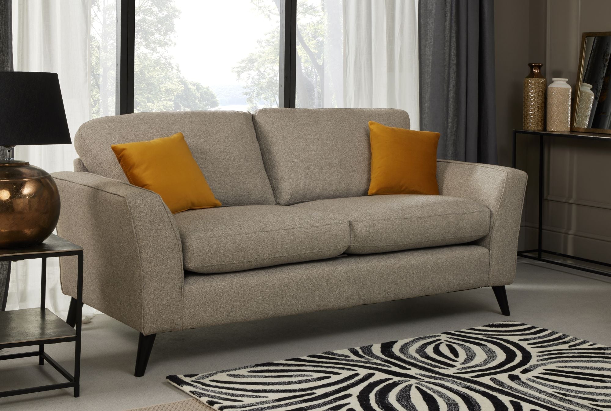 Libby 3 seater in Oatmeal shown in a room setting