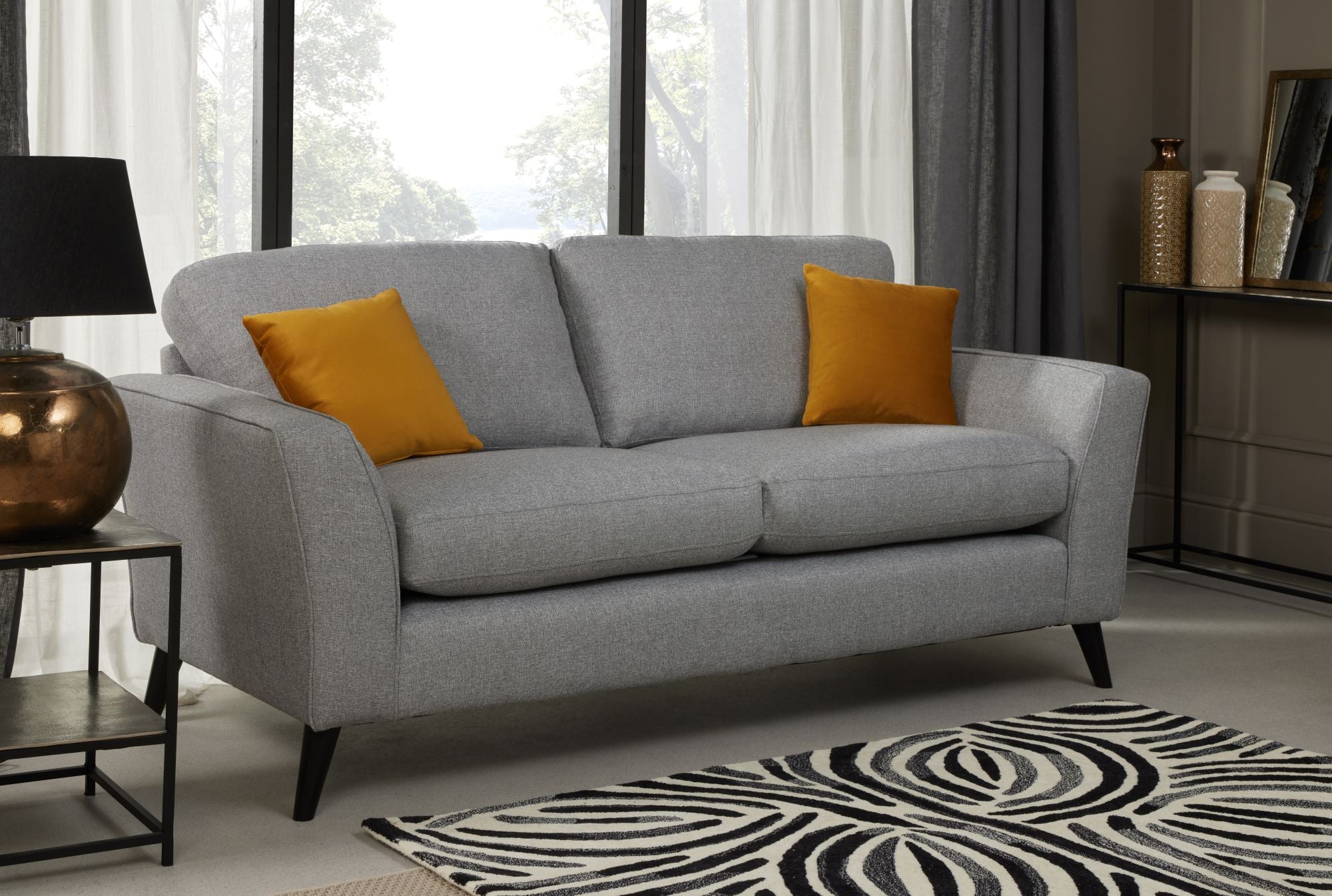 Libby 3 seater in silver shown in a room setting