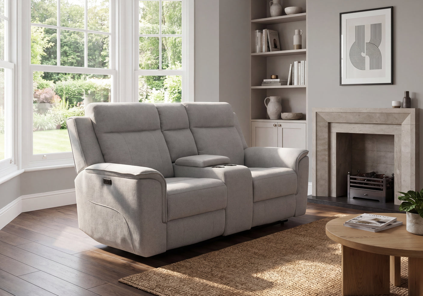 Lily 2 Seater Power Recliner with Console