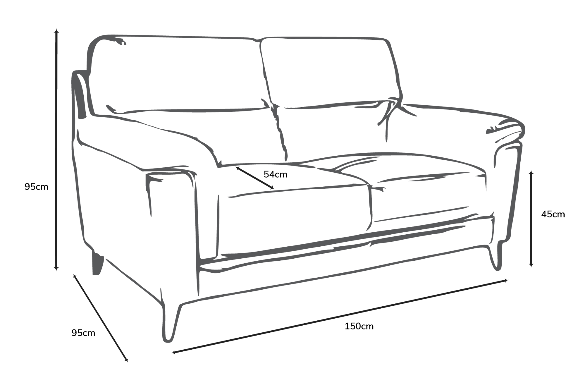 Lyon 2 Seater Leather Sofa
