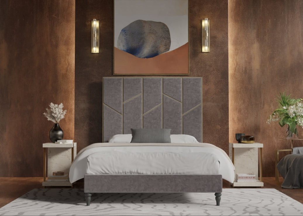 Front view of the Marcella Bed Frame in a room