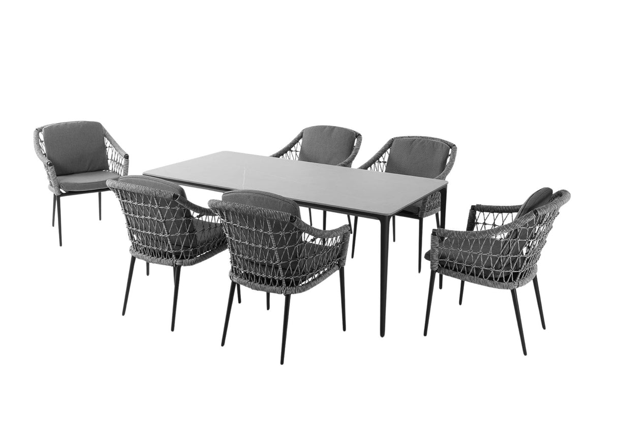Marra Garden Dining Table and 6 Marra Chairs Set