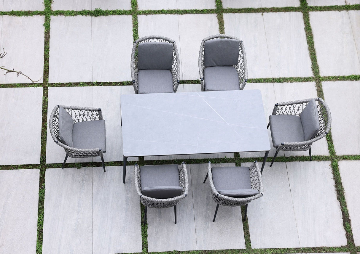 Marra Garden Dining Table and 6 Marra Chairs Set