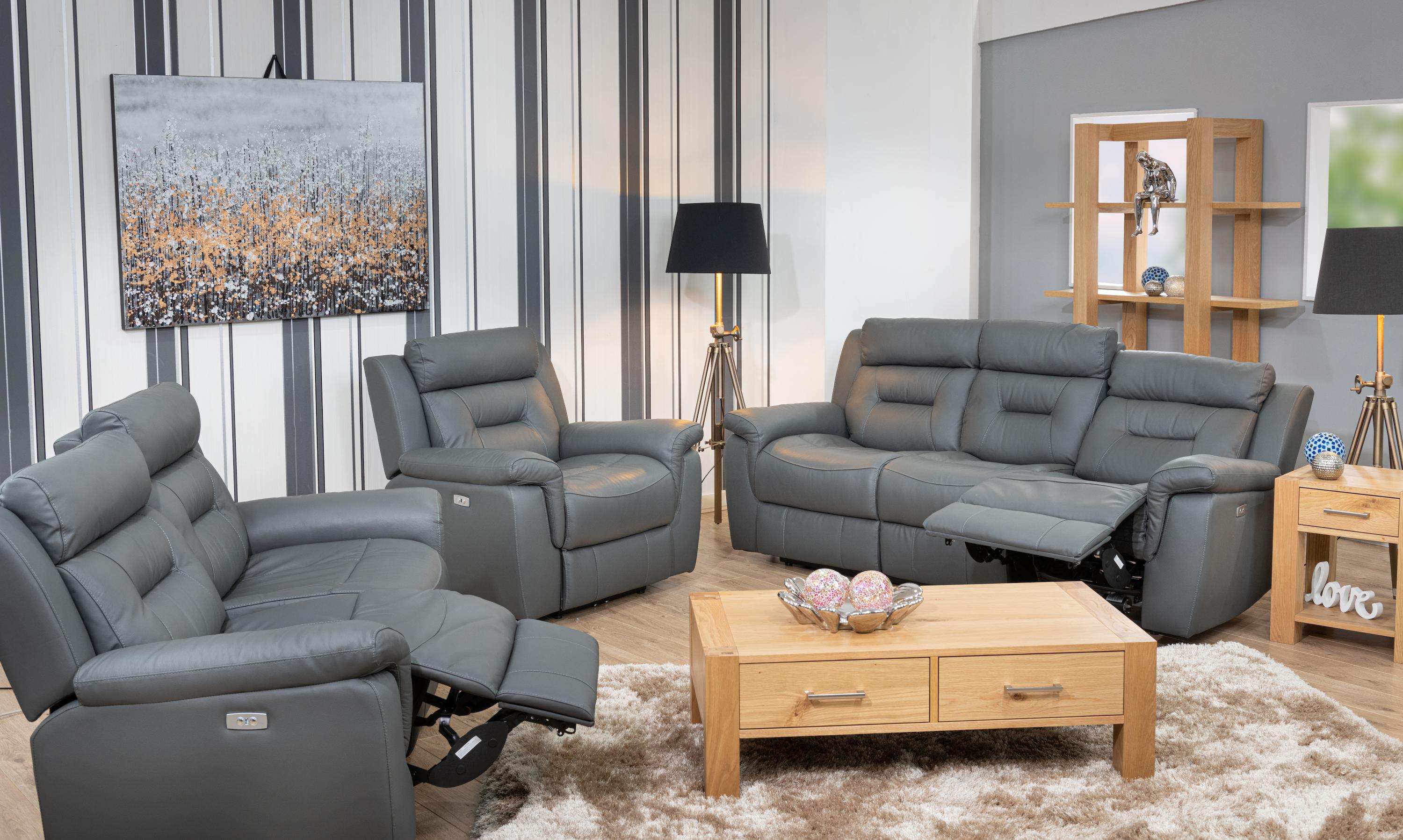 Milan 3 Seater Sofa With Power Recliner and USB port