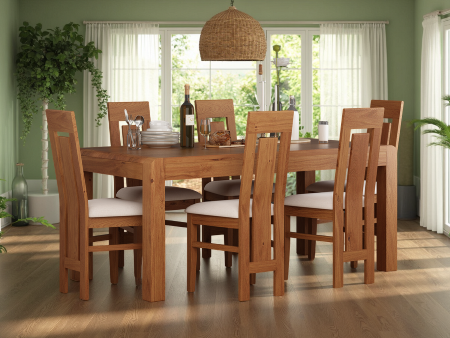Milan Oak Dining Table 180x90cm