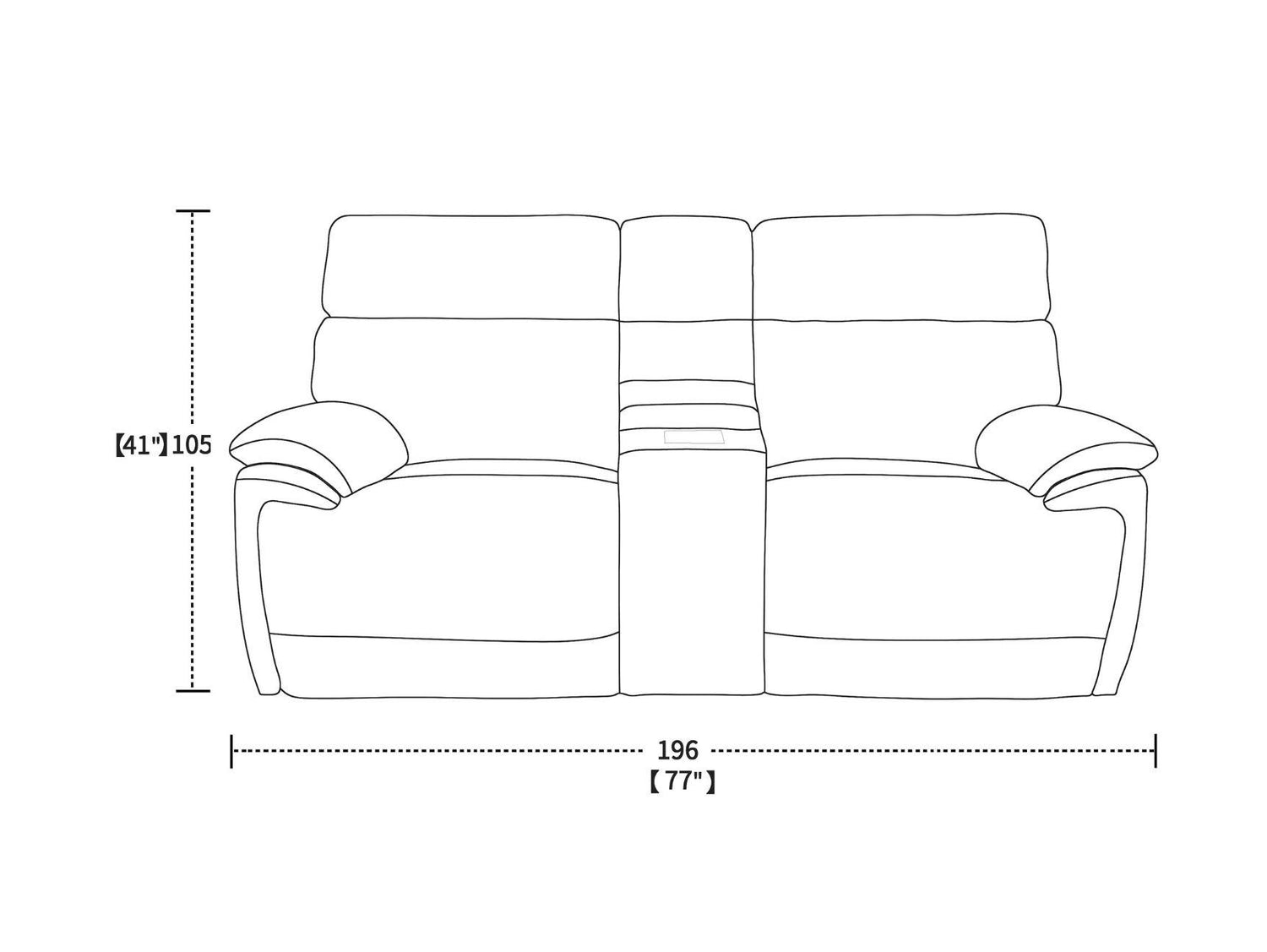 Monaco 2-Seater with Console Power Recliner