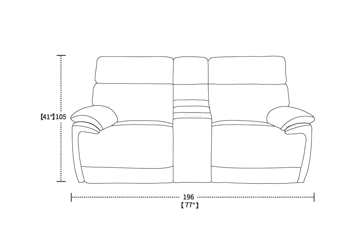 Monaco 2 Seater with Console Power Recliner