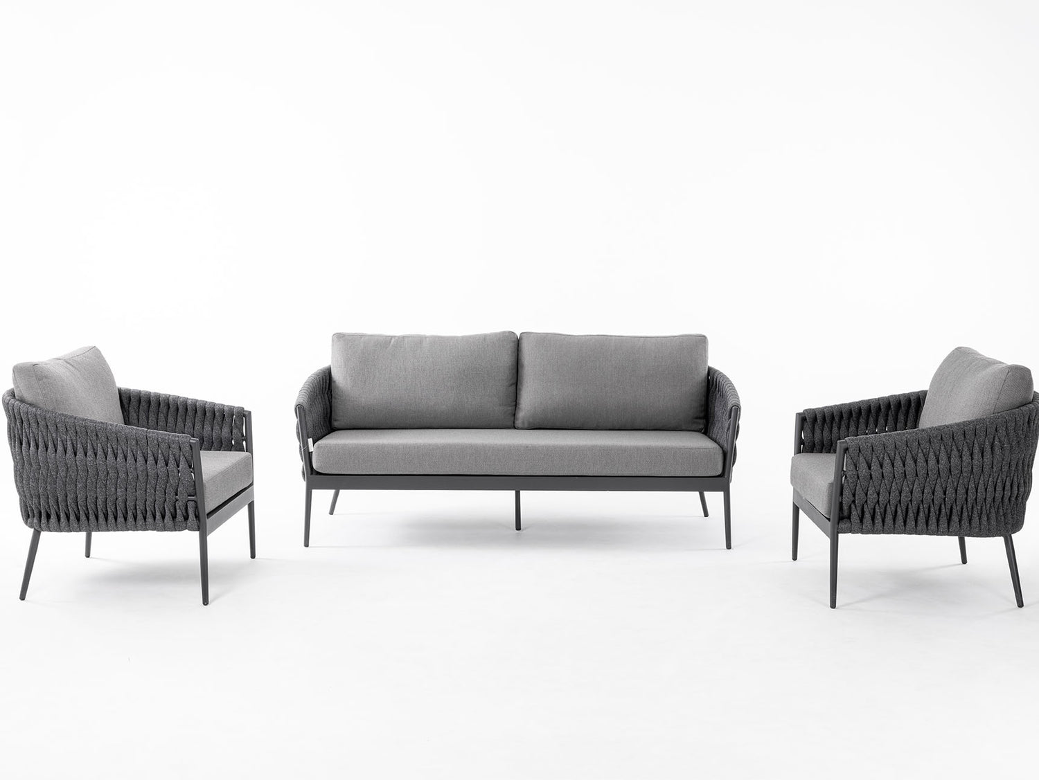 Rope Garden 3 Seater and 2 x Chair Sofa Set