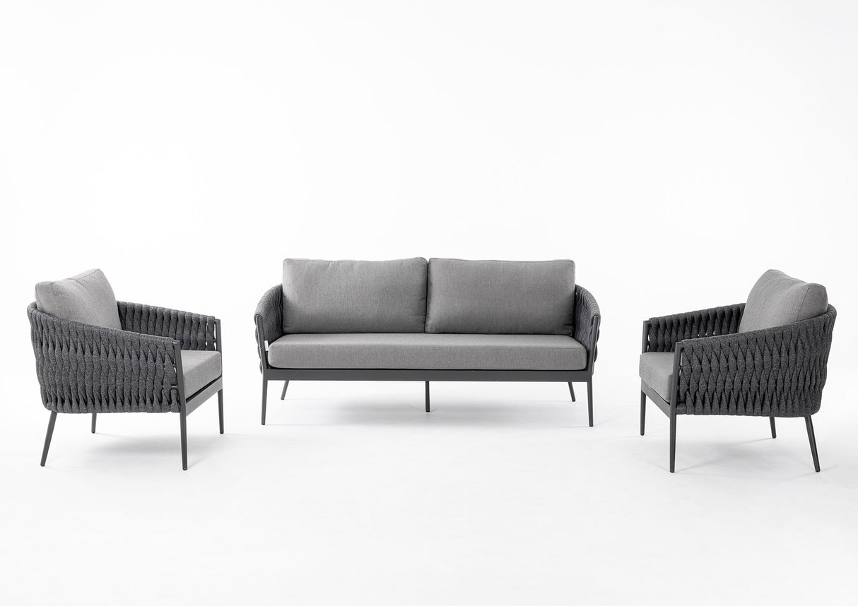 Rope Garden 3 Seater and 2 x Chair Sofa Set