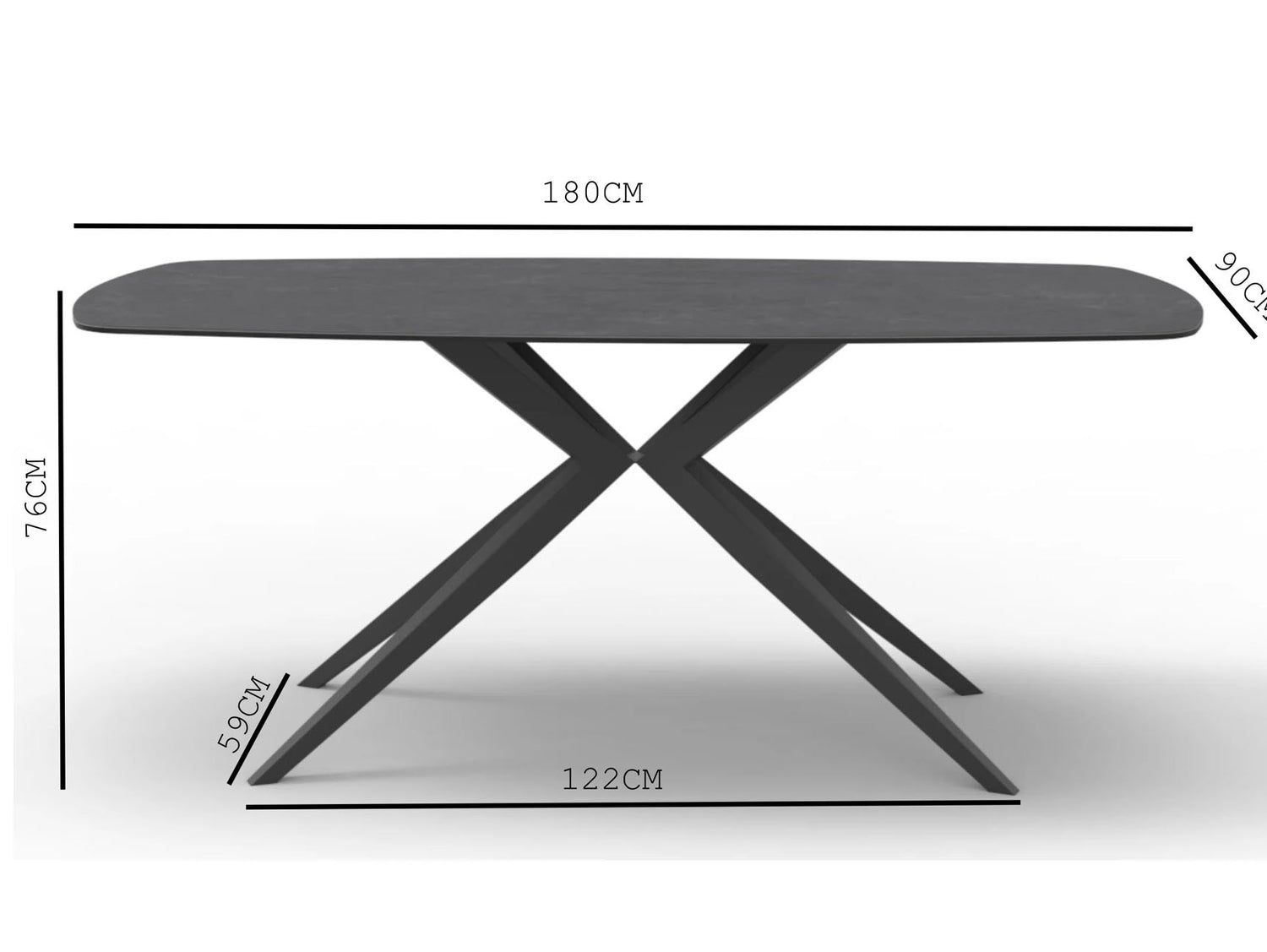 Lago Rectangle Ceramic Dining Table