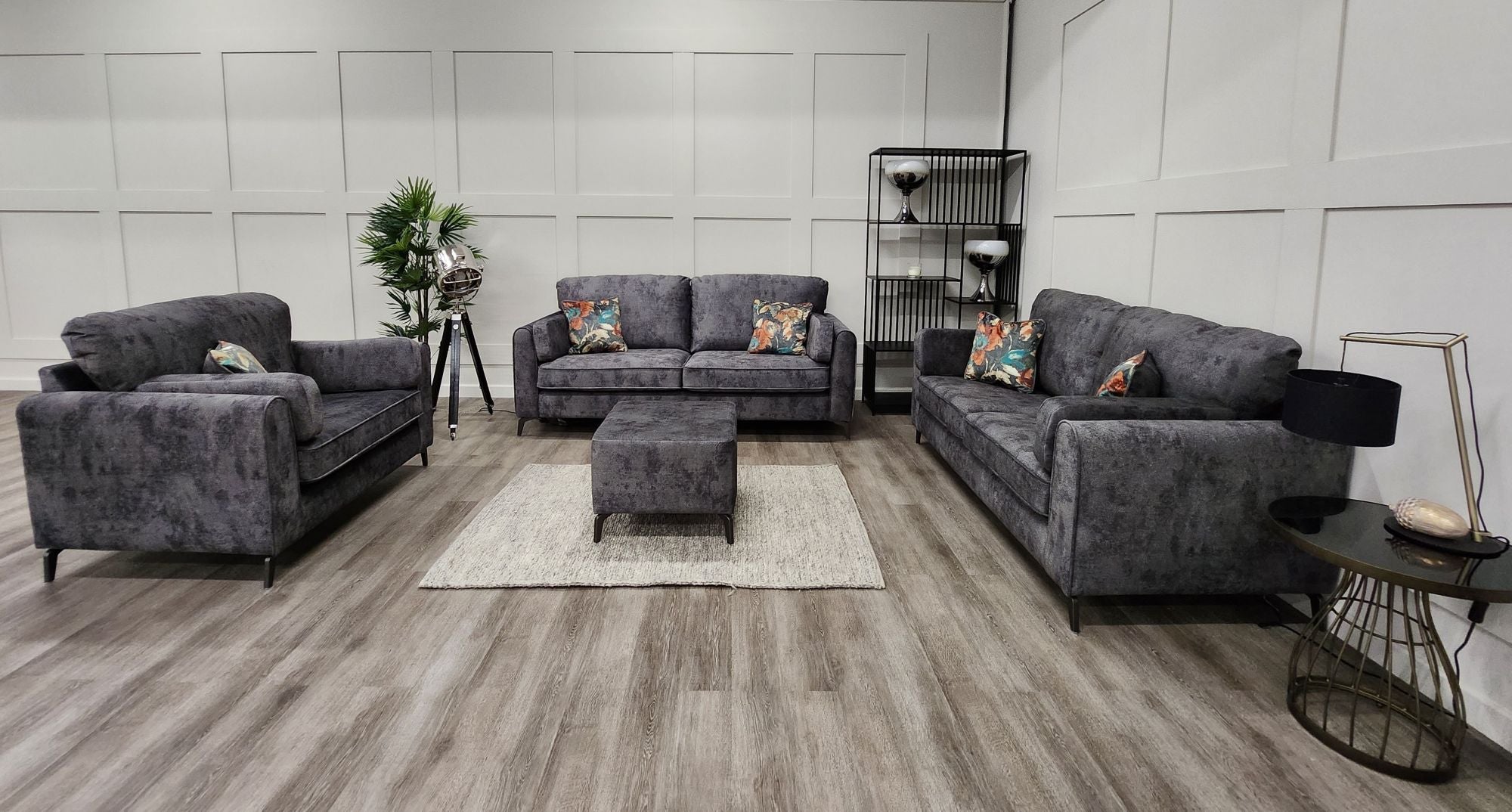 Grey sofa set of Oasis 2 seater 3 seater and love chair