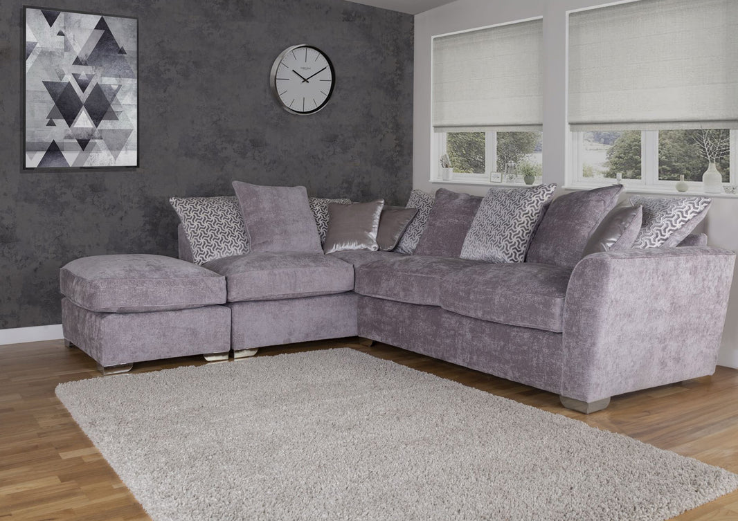 Pendle Left Facing Corner Sofa with Stool (R2/LFC/P)
