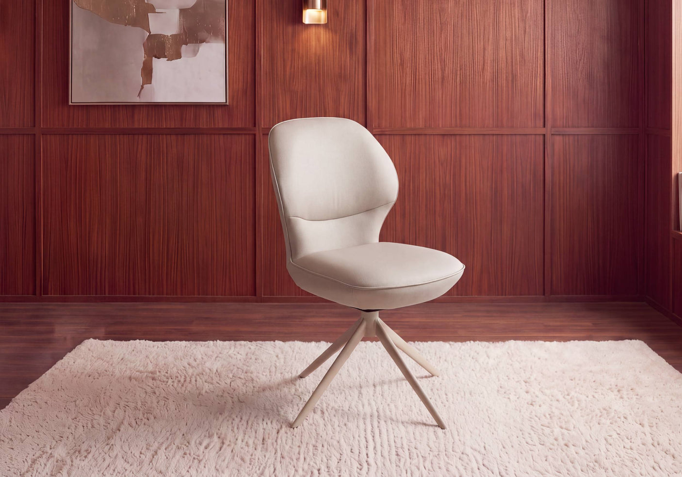 Plaza Extending Dining Table and 4 Swivel Dining Chairs