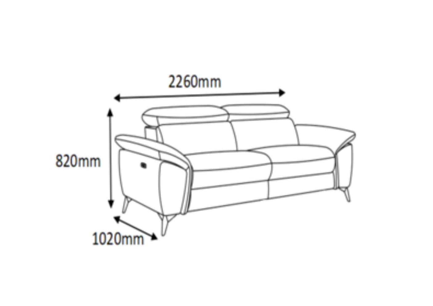 Hugo 3-Seater Power Recliner Sofa