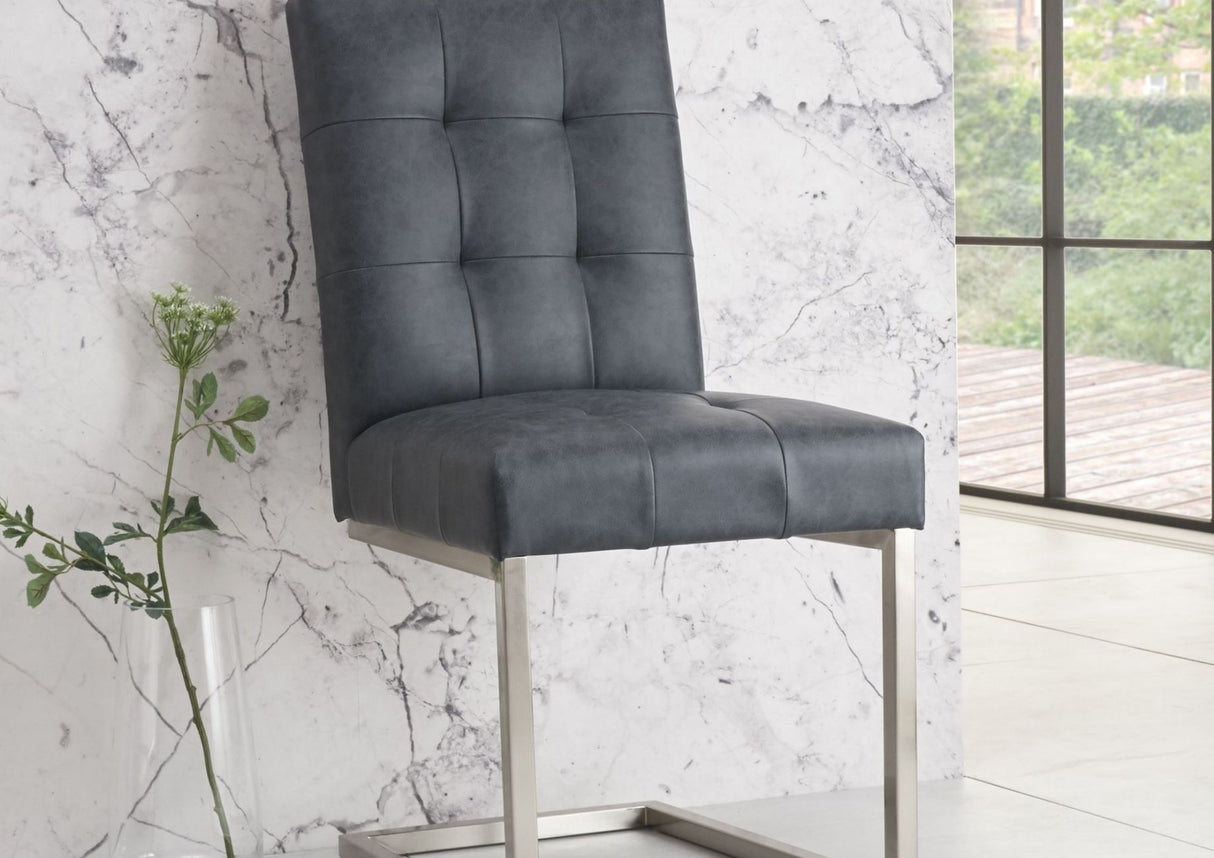 Toulouse Cantilever Faux Leather Dining Chairs
