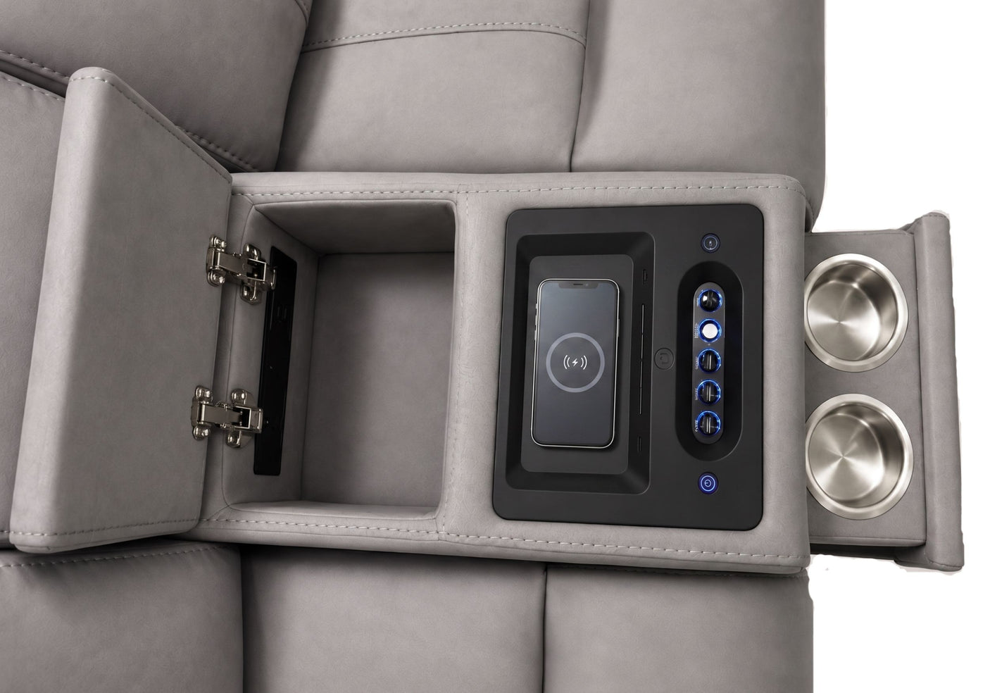 Paramount Luxe 2 Seater Power Headrest/Recliner Sofa with Console