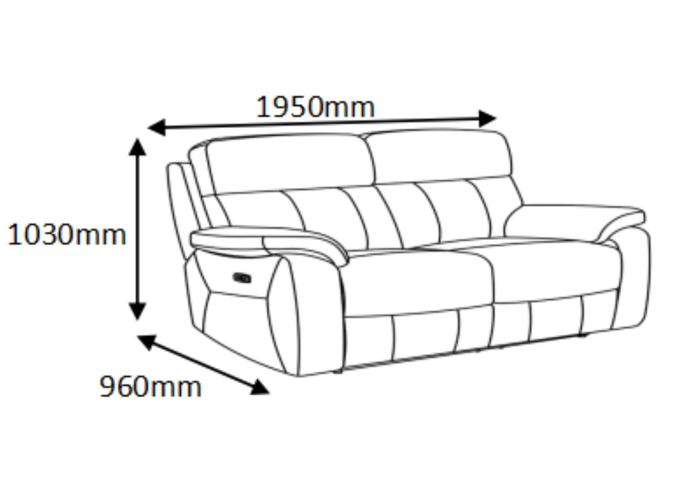Hunter 3-Seater Power Recliner with Power Headrest