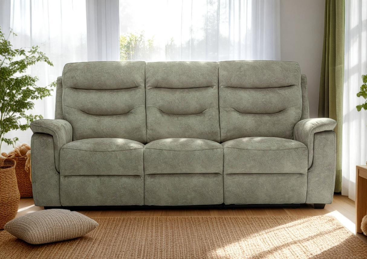 Rome 3 Seater Recliner Sofa with USB - Marble Charcoal Grey