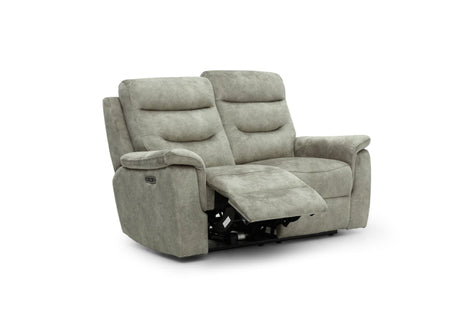 Rome 2 Seater Recliner Sofa with USB - Marble Charcoal Grey