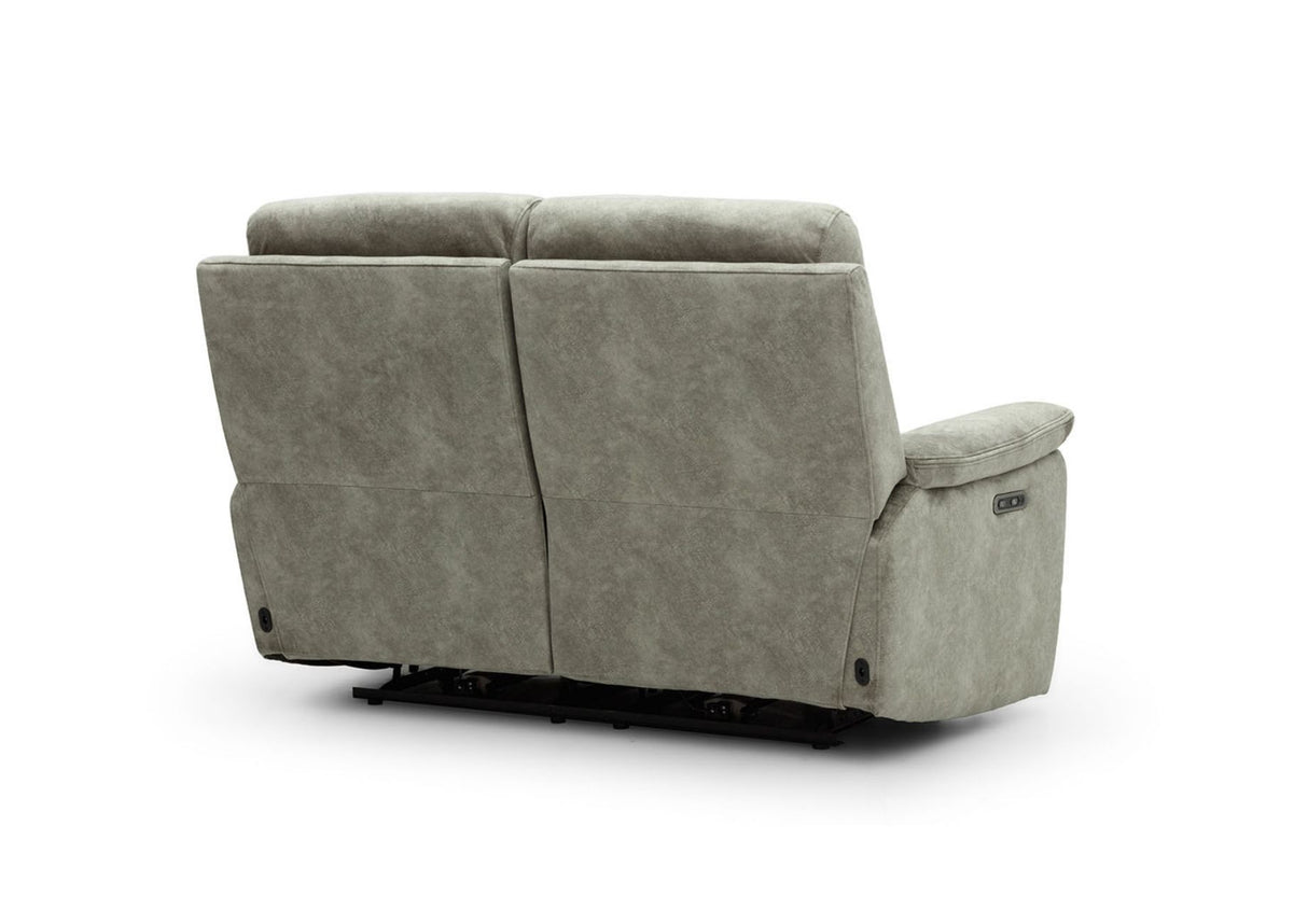 Rome 2 Seater Recliner Sofa with USB - Marble Charcoal Grey