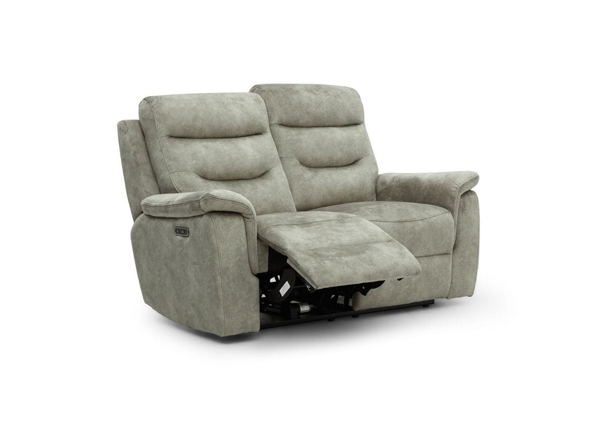 Rome 2 Seater Recliner Sofa with USB - Marble Charcoal Grey